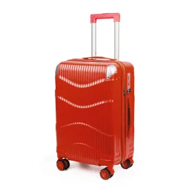 THE CLOWNFISH Ballard Series Luggage ABS & Polycarbonate Exterior Suitcase Eight Wheel Trolley Bag with TSA Lock- Red (Small size, 55 cm-22 inch)