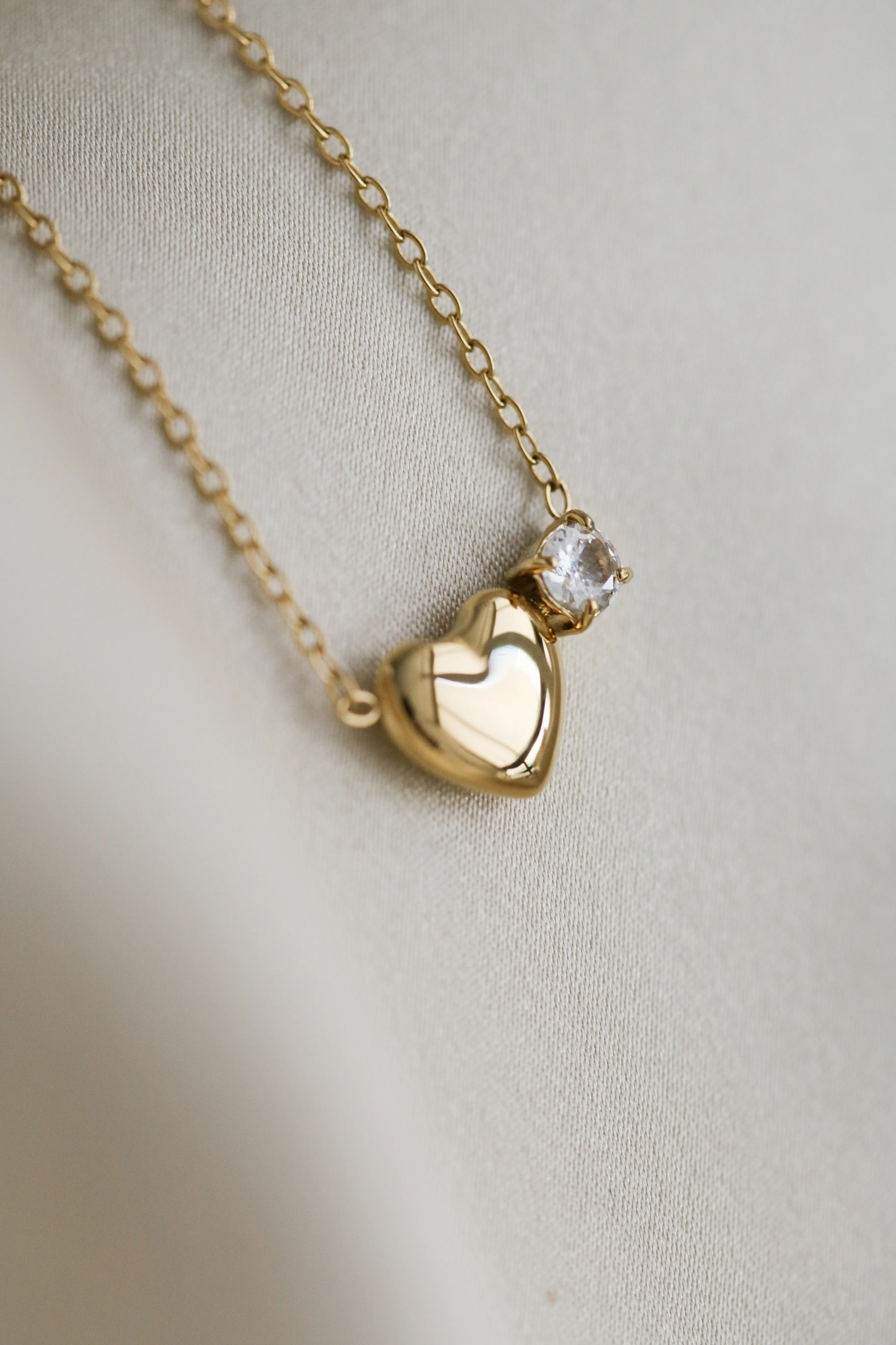 The Heart - Single Cubic Zirconia Necklace