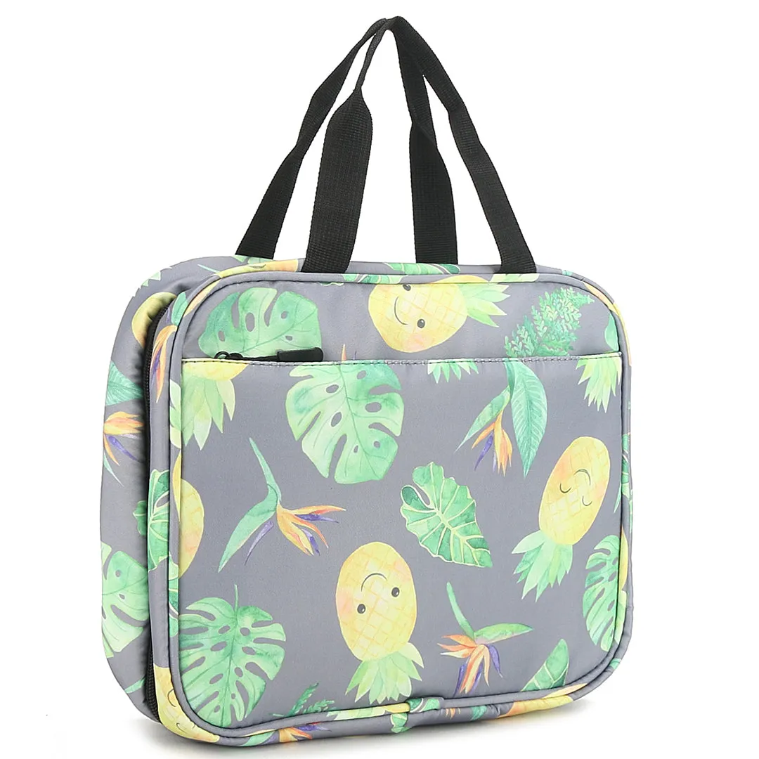 Travel Cosmetic Kit Pineapple Monstera Grey