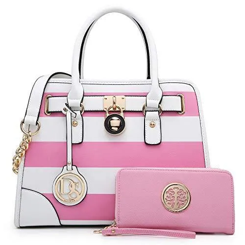 Two-Tone Handbag with Matching Wallet