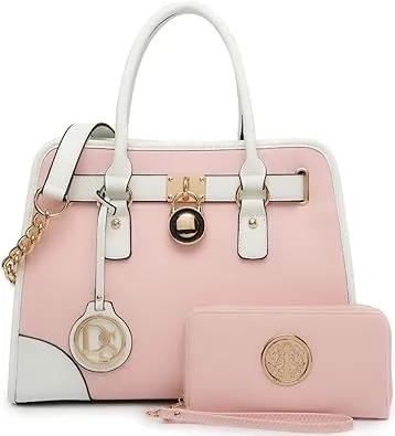 Two-Tone Handbag with Matching Wallet