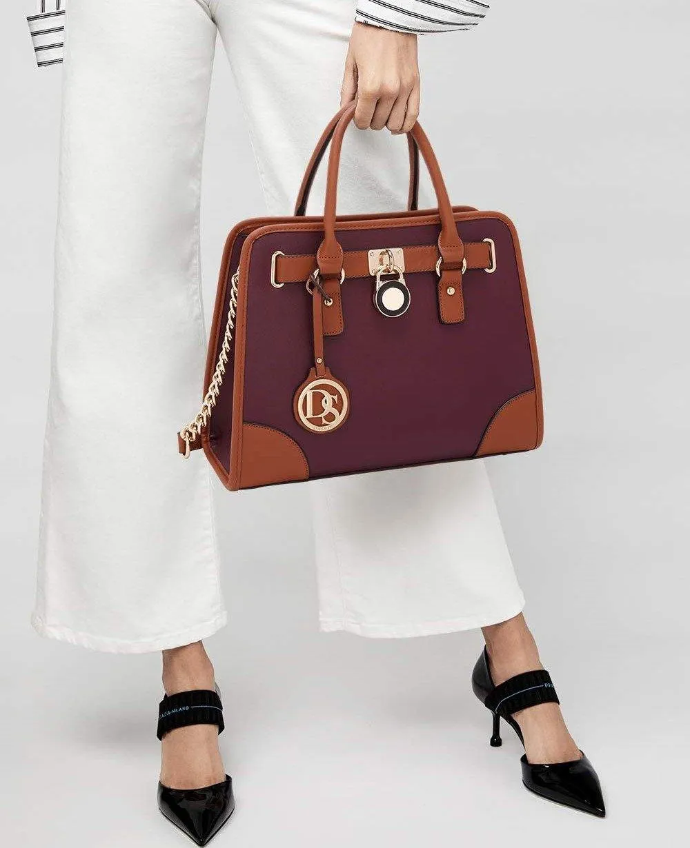 Two-Tone Handbag with Matching Wallet