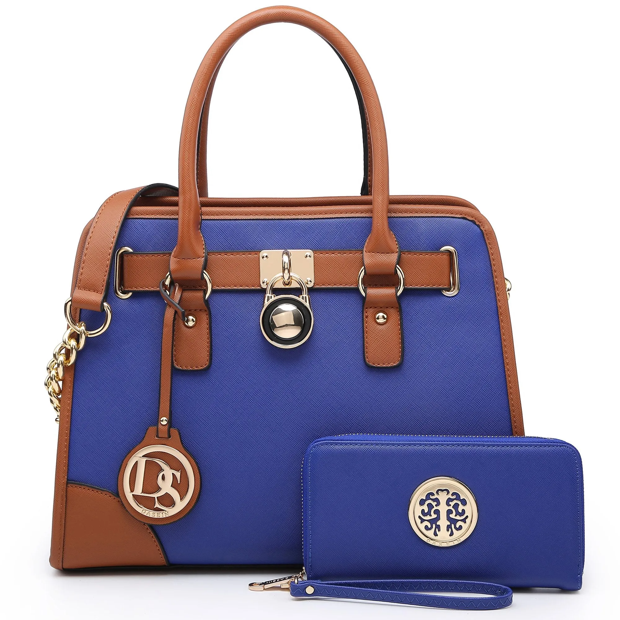 Two-Tone Handbag with Matching Wallet