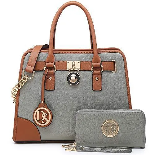 Two-Tone Handbag with Matching Wallet