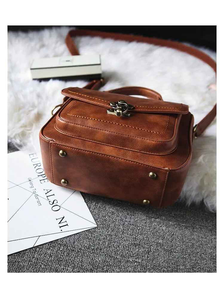 Vintage PU Leather Shoulder Bag