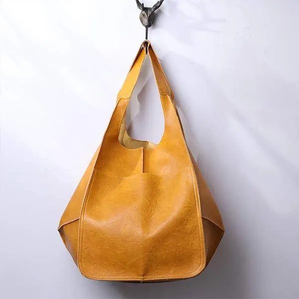 Vintage Simple Soft Leather Shoulder Bag 43580951C