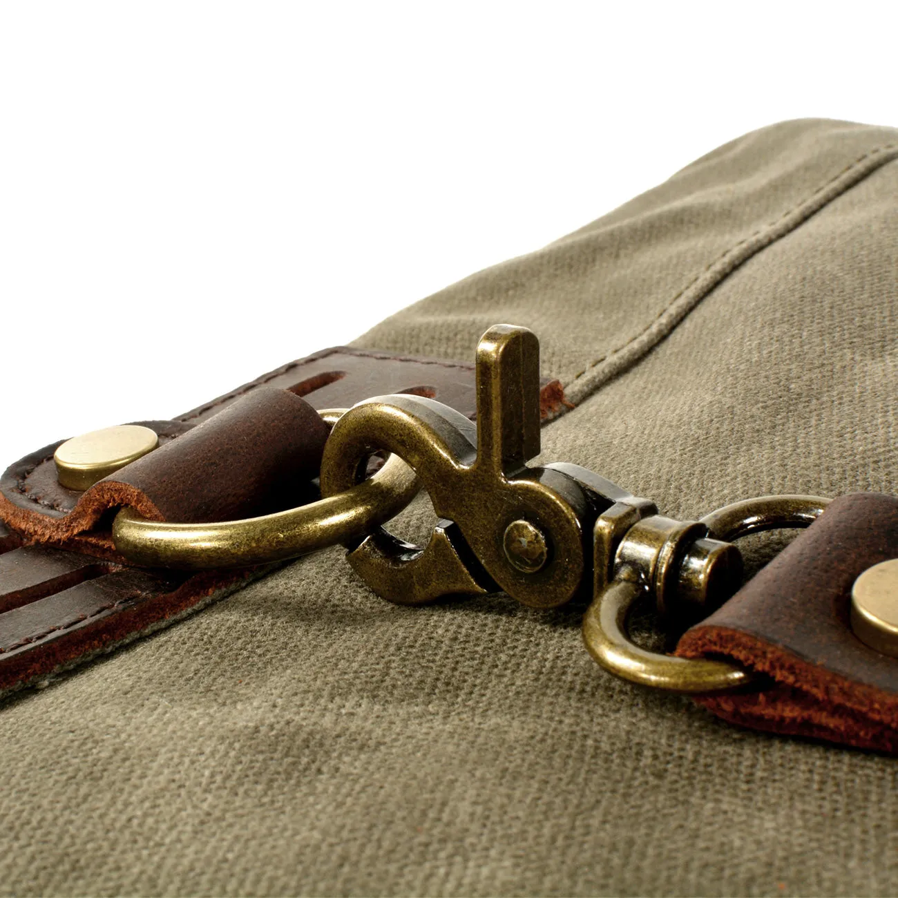 Waxed Canvas Leather Crossbody Handbag-i7bags