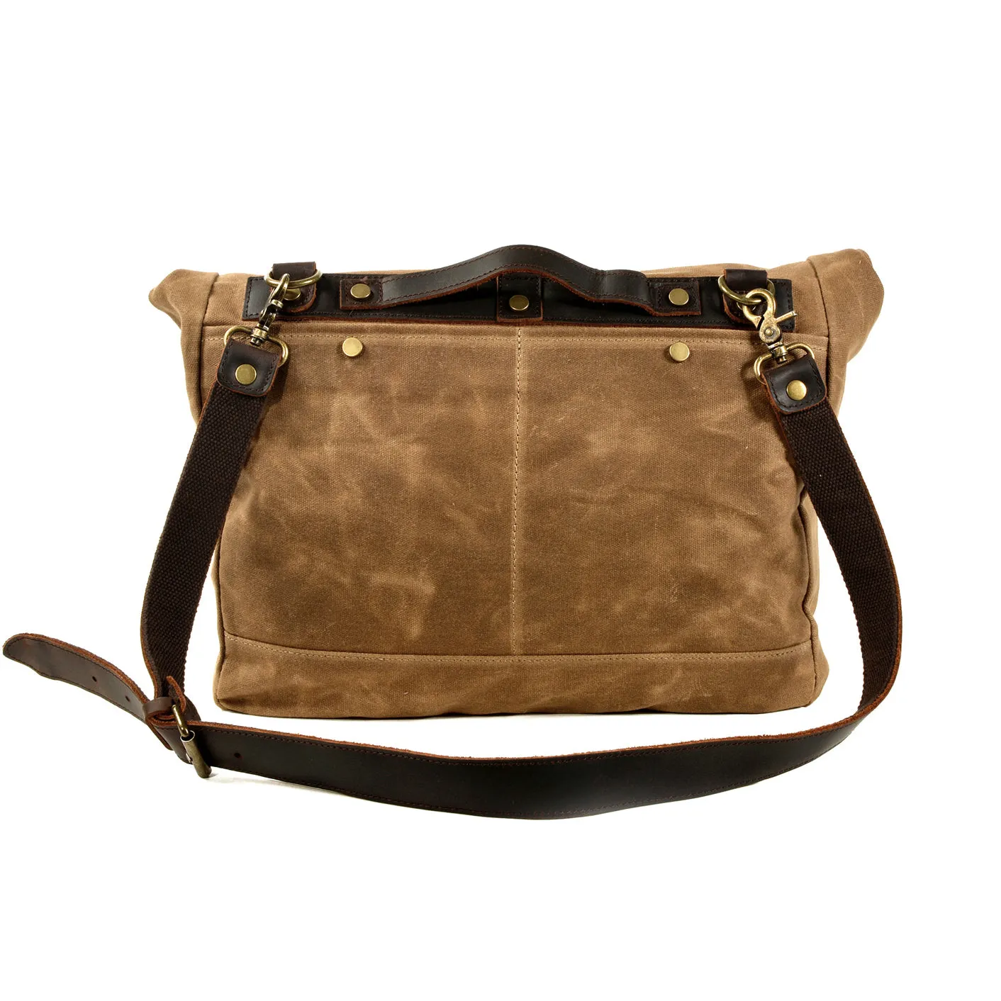 Waxed Canvas Leather Crossbody Handbag-i7bags