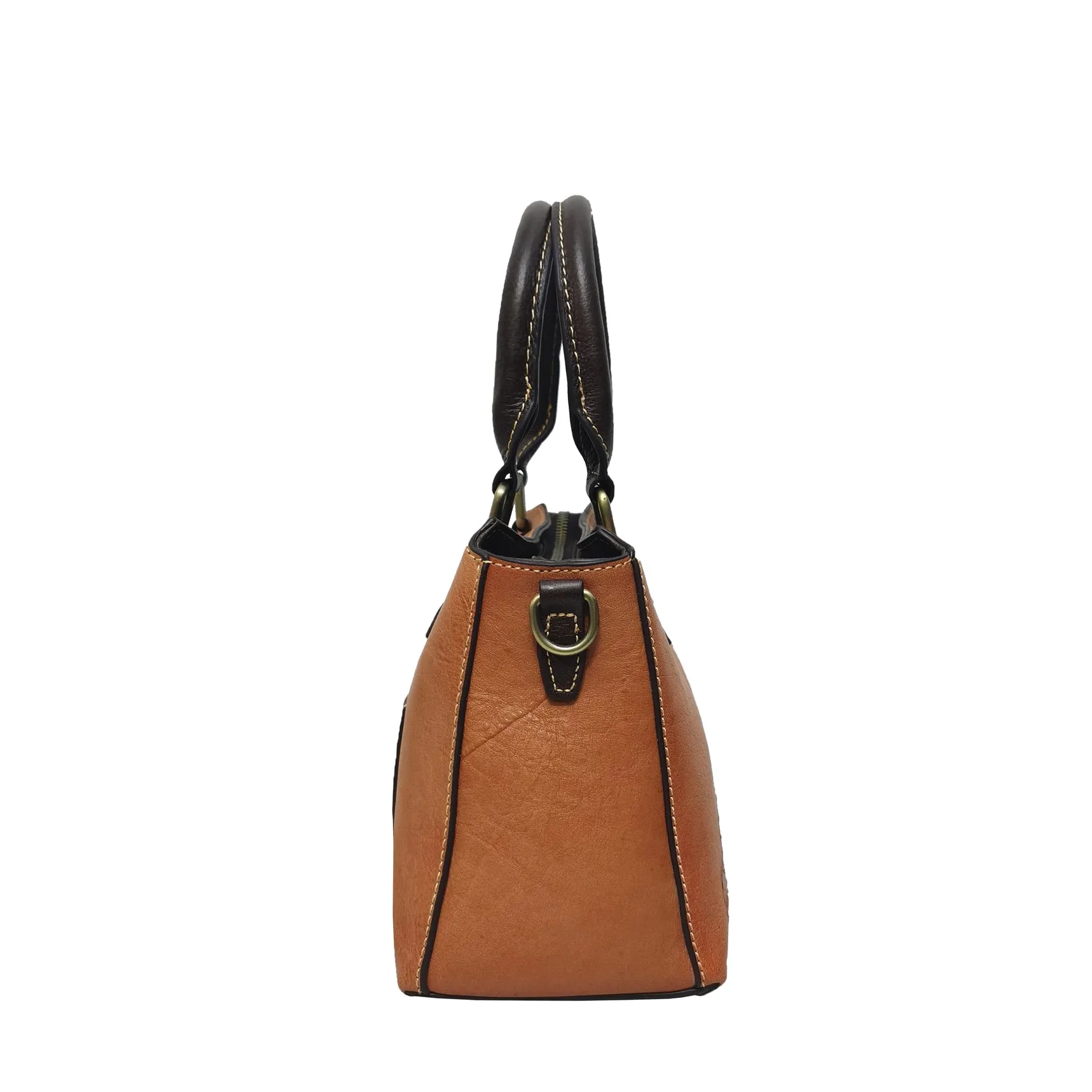 Women's embossed genuine cowhide leather handbag Kunis design