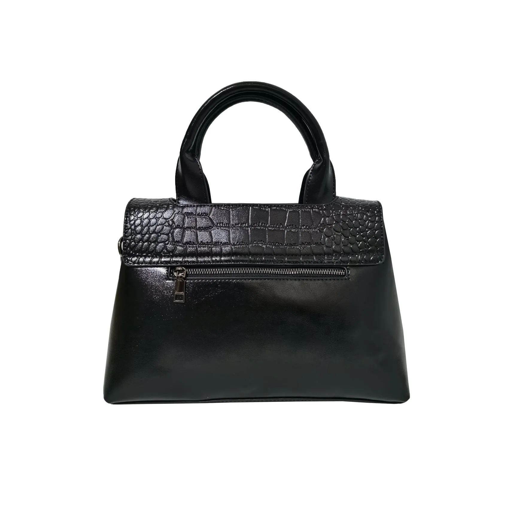 Women's genuine cowhide leather Handbag Perry design in crocodile print