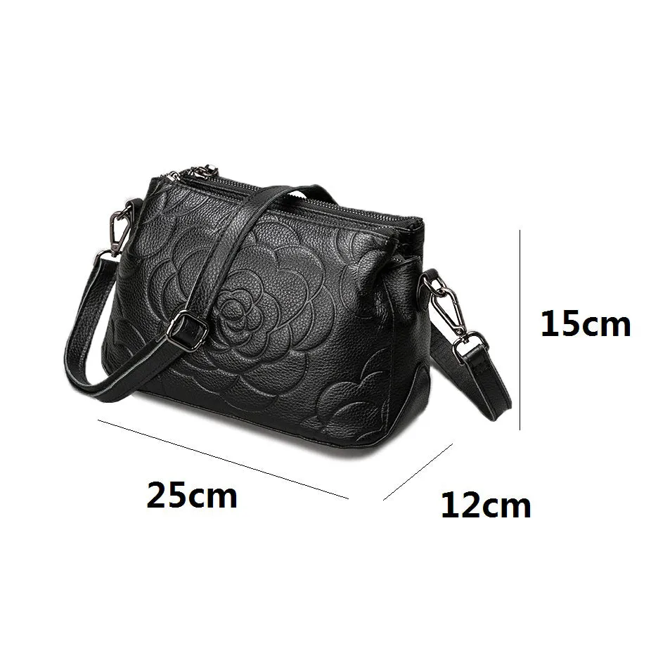 Women's genuine cowhide leather handbag Sternite Floral design