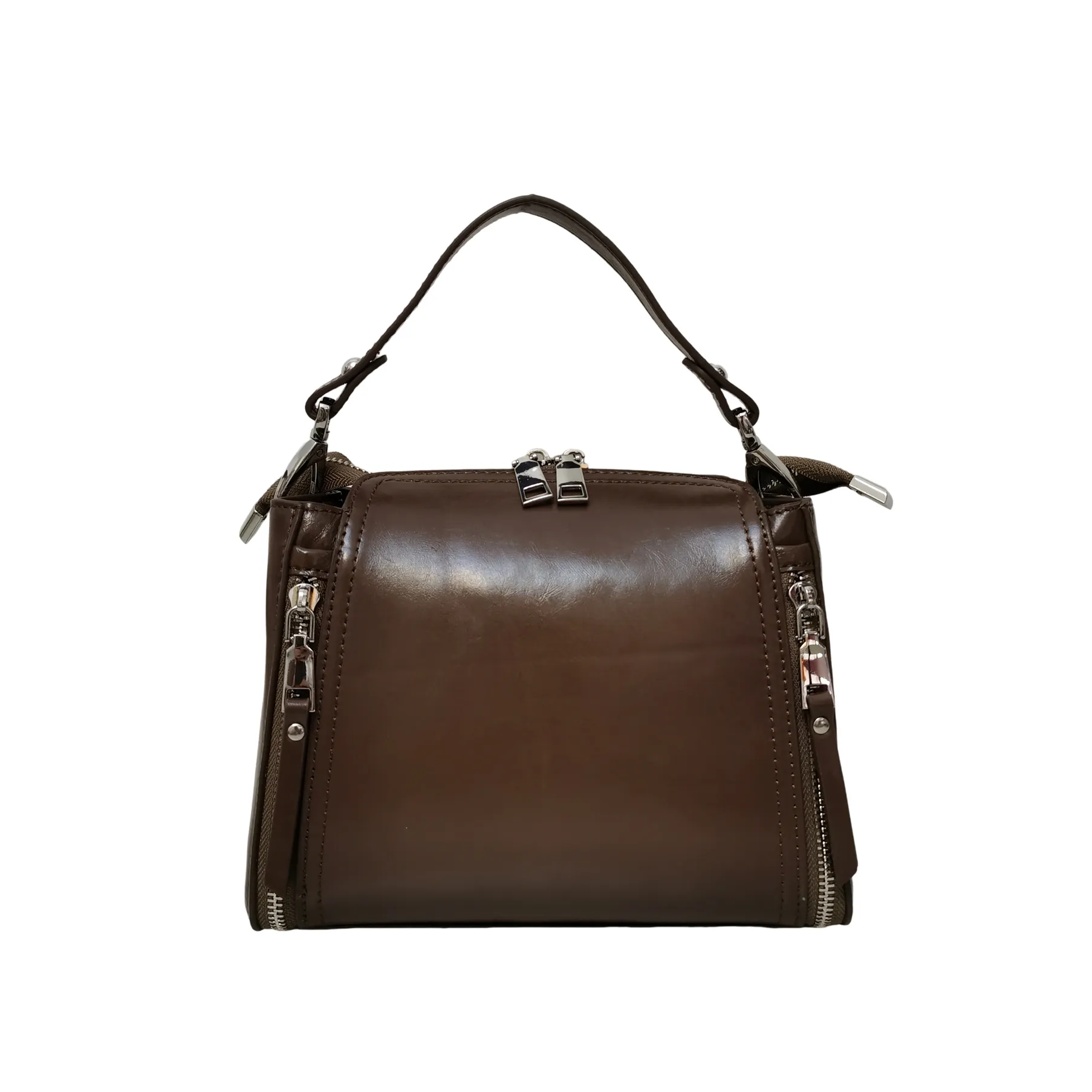 Women's genuine waxed cowhide leather handbag Boling design