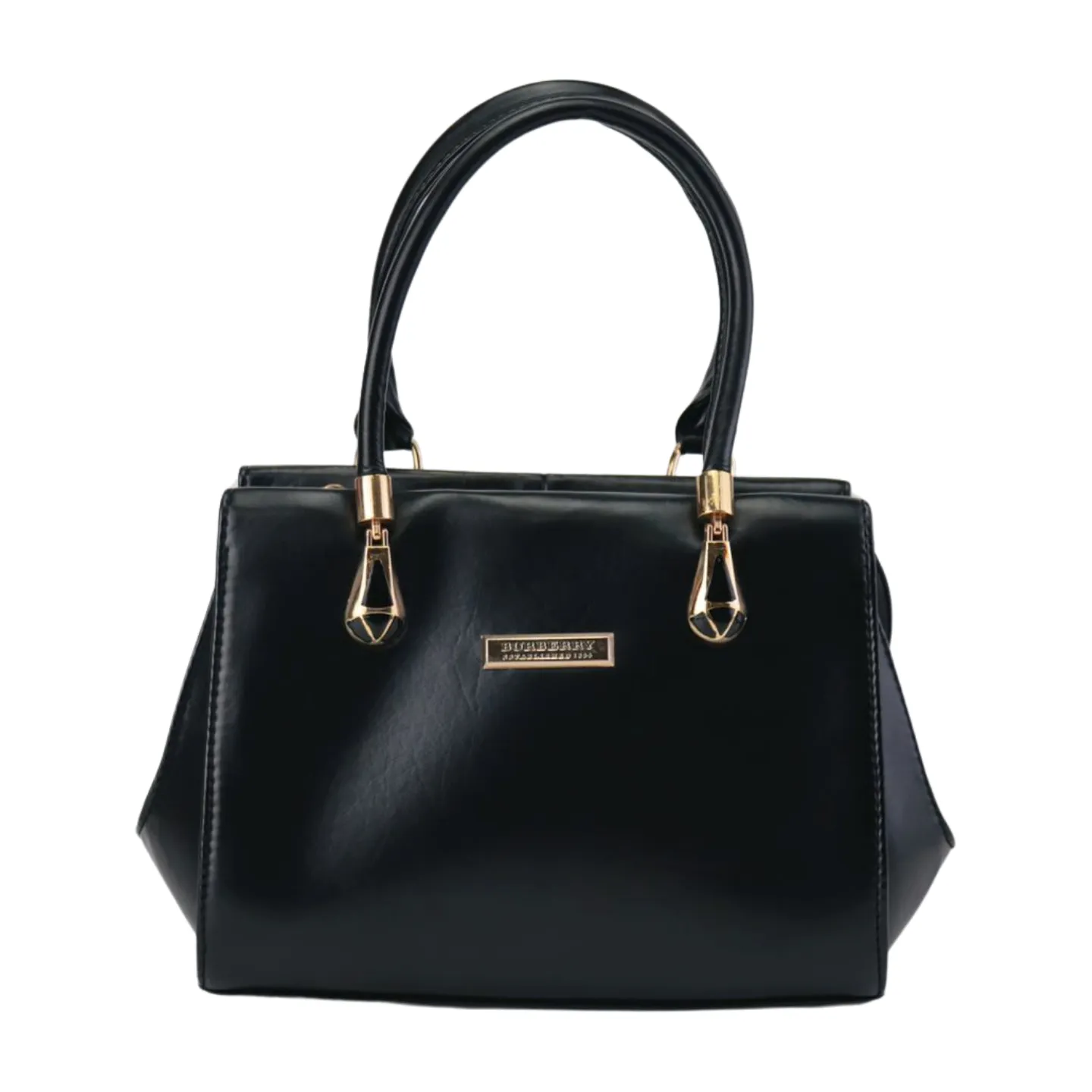 Women's PU Leather Handbag with Gold Strap and Handles